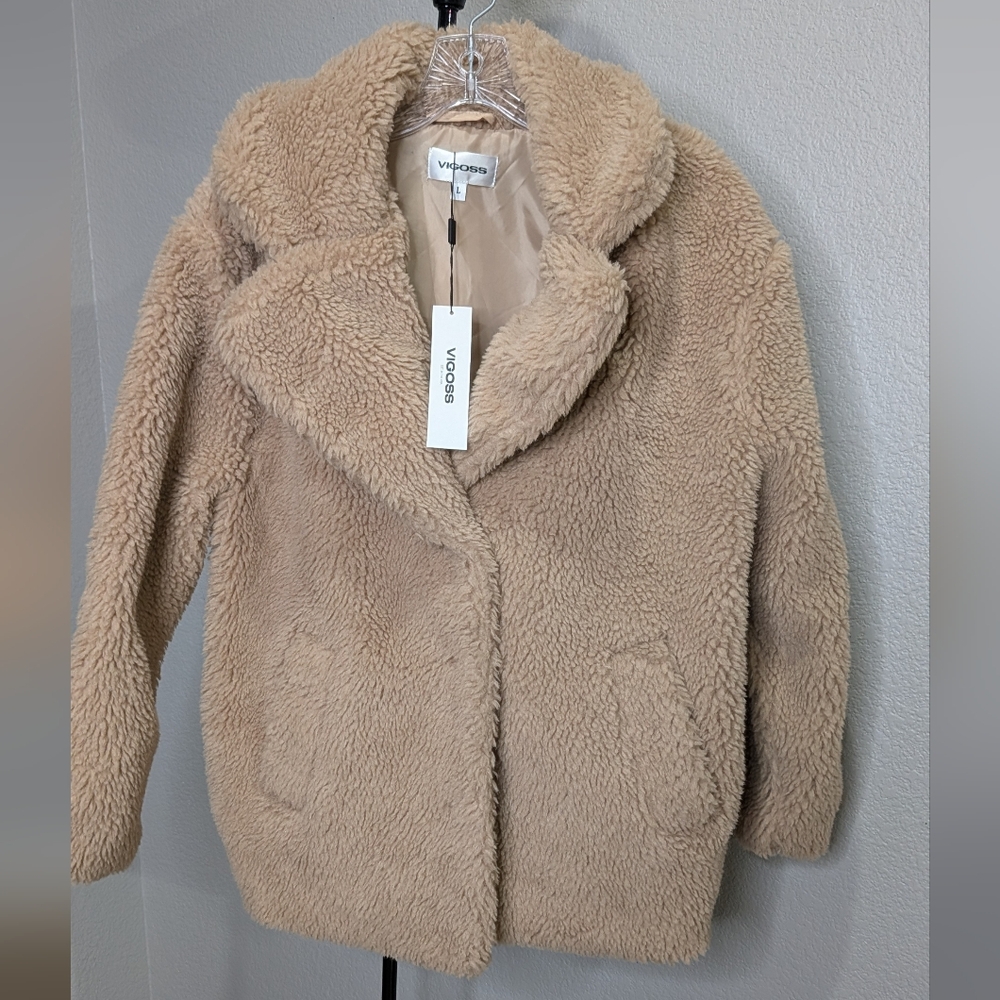 Vigoss Women's Plush Tan Teddy Jacket